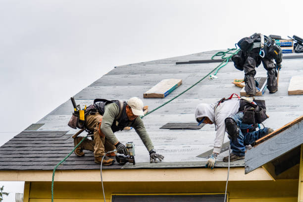 Professional Roofing technician working in Big Island, VA